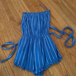 blue and white striped romper from billabong